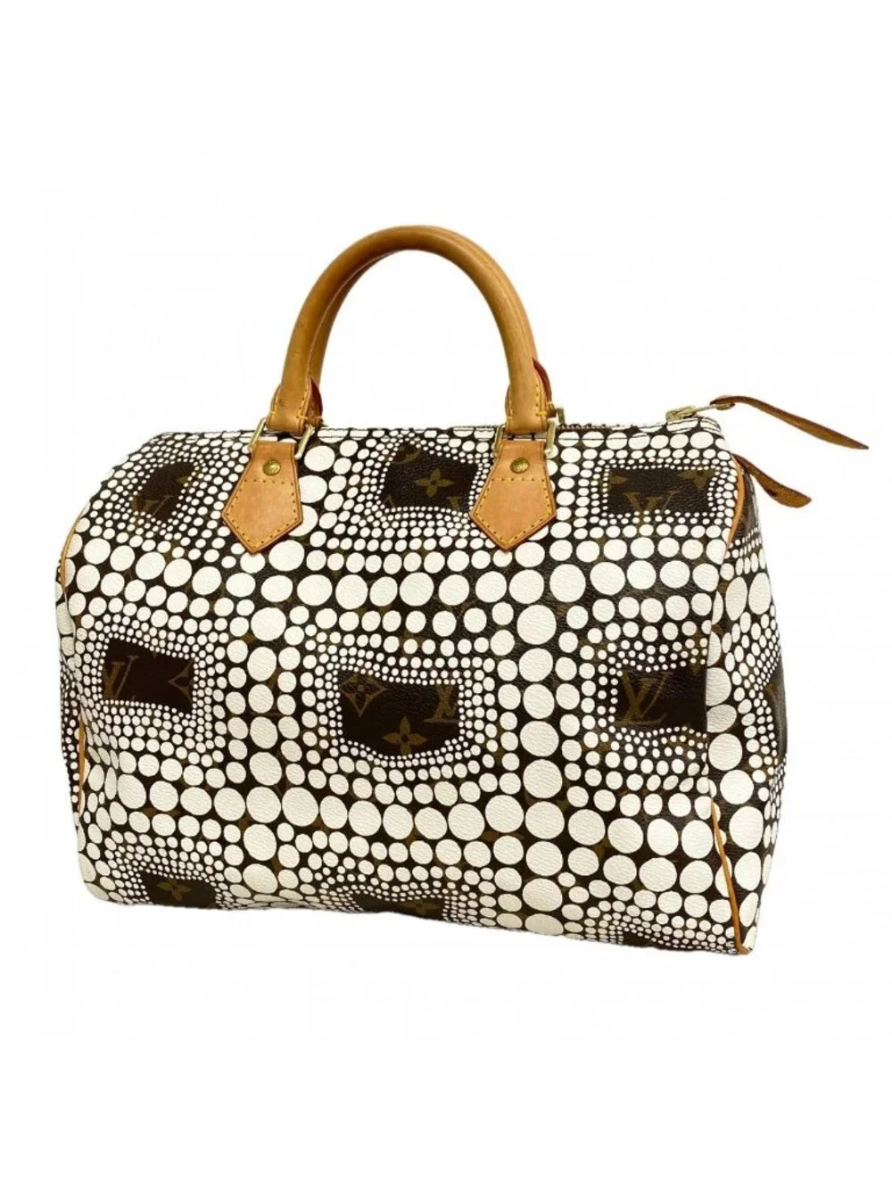 Louis Vuitton Handbag Monogram Town Yayoi Kusama Collaboration Speedy 30 Blanc